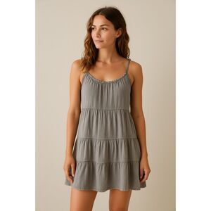 Daily Practice by Anthropologie Gray Pullover Summer Dress   Women's Size Medium